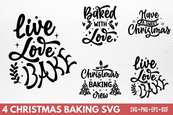 Christmas Baking SVG, 4 SVG Design for Crafts & Graphics