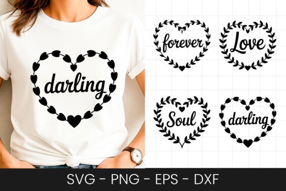 Darling Love Heart Quote SVG PNG for Crafts & Graphics