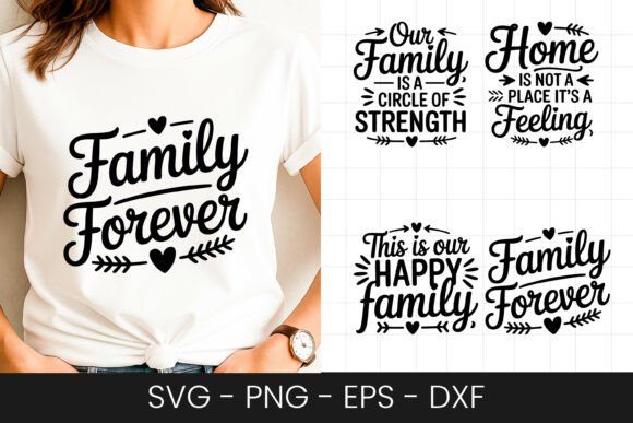 Family Forever Quote Script Design SVG for Crafts & Graphics