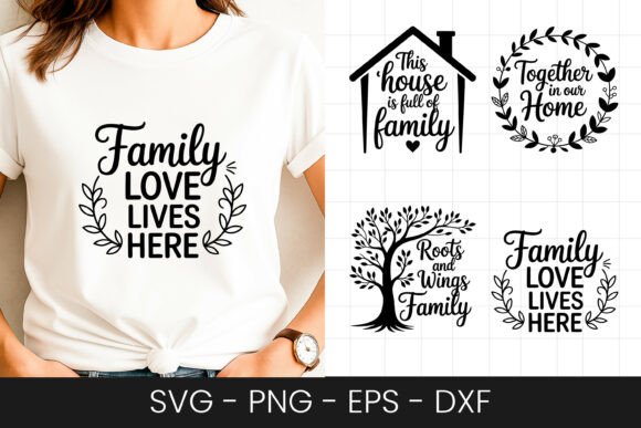 Family Love Lives Here SVG: Graphics for Crafts & Content