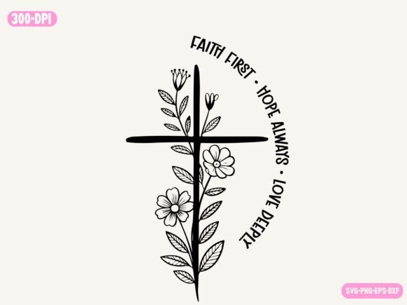 Floral Cross Christian SVG: Graphics for Faith-Based Crafts