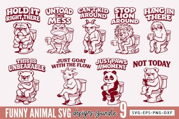 Funny Animal SVG Bundle, Funny Sarcastic Graphics for Crafts