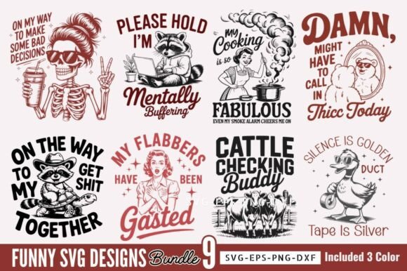Funny SVG Bundle: Sarcastic Graphics for Crafts & Marketing