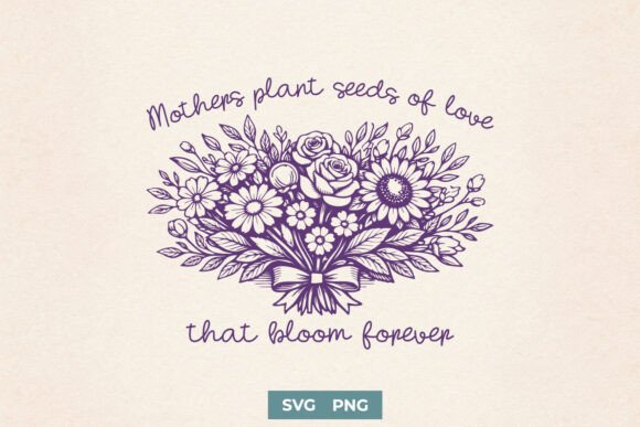 Mothers Day SVG PNG: Floral Mom Shirt Graphics for Crafts