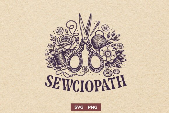 Sewciopath SVG Funny Sewing Quote PNG