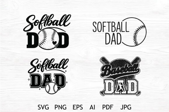 Softball Dad SVG Bundle: Graphics for Crafts & Content