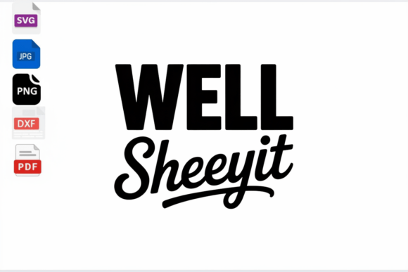 Well Sheeyit SVG Funny Quote Cut File: Graphics for Crafts & Content