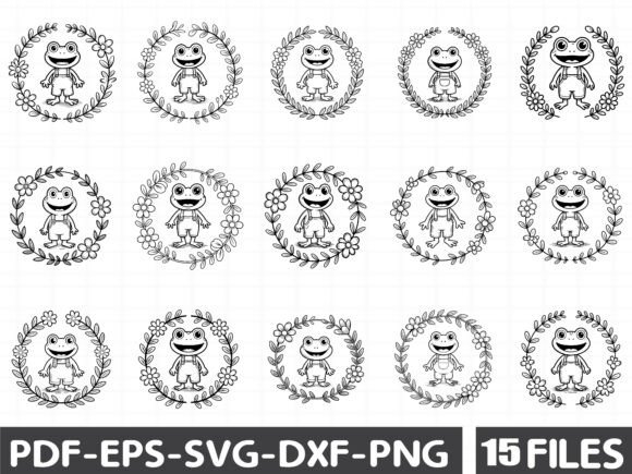 Whimsical Spring Frog Clipart: Graphics for Local Crafts Brands